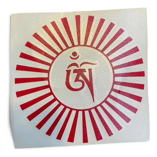 Estampa Om Hereje Rojo Tibetano Sol Recorte