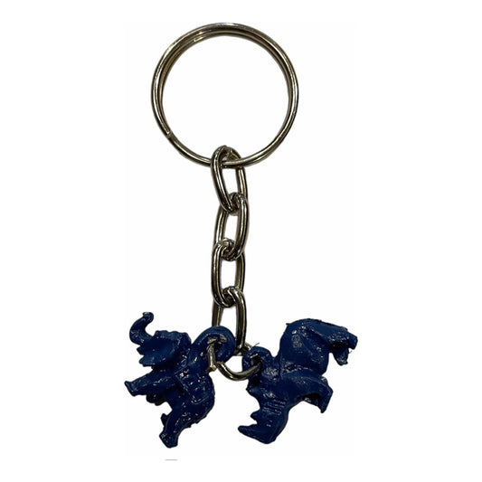 Llavero Elefante Con Rinoceronte Azul