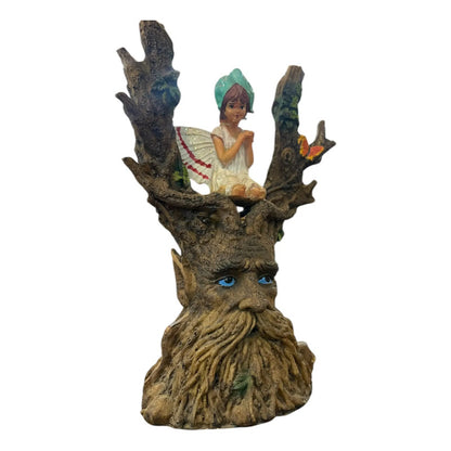 Porta Inciensos En Forma De Arbol Artesanales Arbol Con Hada 18 Cm Árbol Con Hada by HEREJE