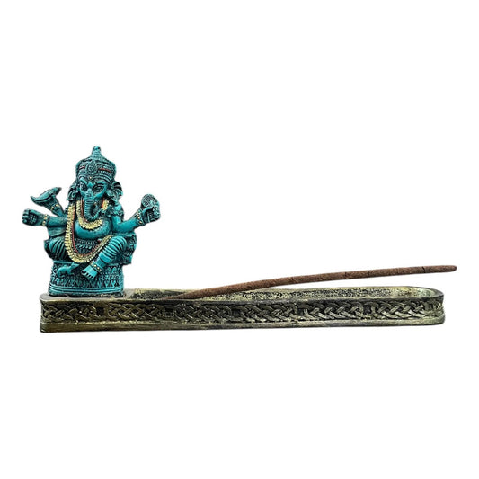 Porta Incienso Con Figura De Ganesh 10 Cm De Altura Turquesa Ganesh by HEREJE