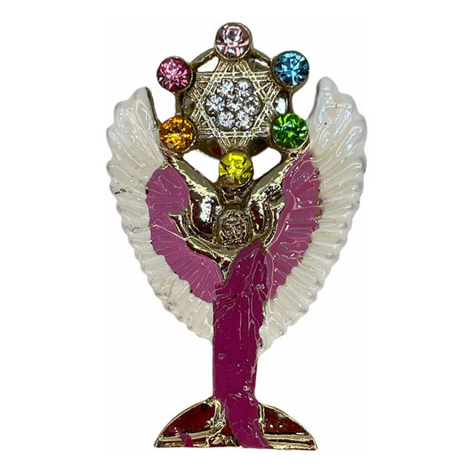 Metatron Con Cubo Prendedor Baño De Oro Cubierto Con Laca.