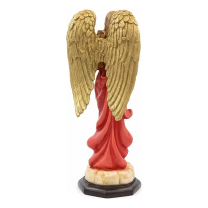 Angel De La Abundancia, Abundia Figura De Resina 30x12x10 Cm Capa Naranja by HEREJE