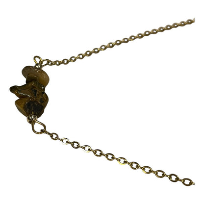 Collar Aquíje Pedra Cuarzo Dorado 45 Cm