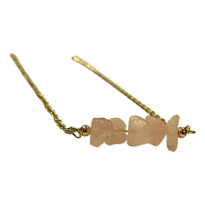 Collar Aquíje Pedra Cuarzo Dorado 45 Cm