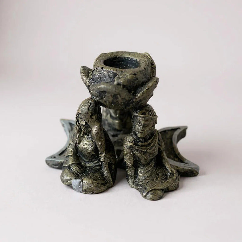 Triple Diosa Escultura De Resina Cascada De Humo 7cm Altura