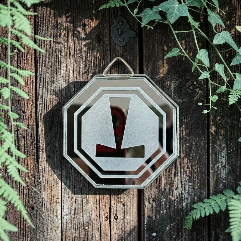 Espejo Octagonal, Grabado Con Símbolos Esotéricos De 5 Cm Martillo De Thor by HEREJE