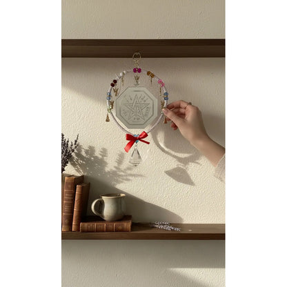 Adorno De Pared Con Espejo Tetragramaton, Angeles Y Esfera Pendulum Colgante Con Pendulo by HEREJE