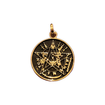 Tetragramaton Pentagrama Chapa De Oro Ritualizado Y Serenado