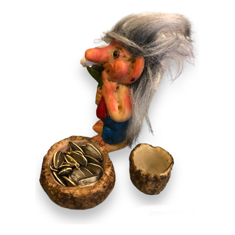 Troll Amor Puro + Comedero 11cm Figura De Resina Nacional