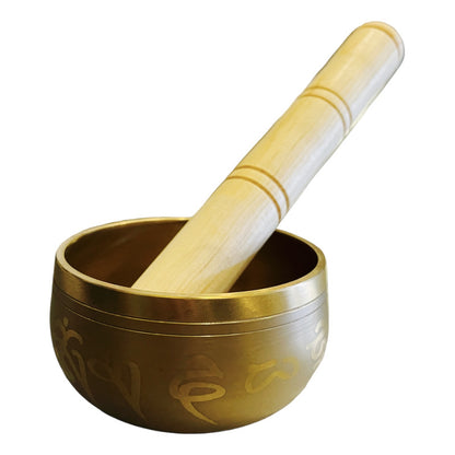 Cuenco Tibetano 7 Metales Juego De 5 Piezas En Color Dorado