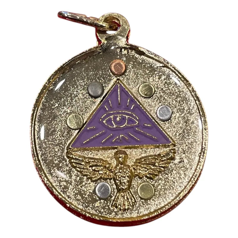 Pentagrama Ritualizado Mediano 7 Metales Tetragramaton 25mm Morado M by HEREJE