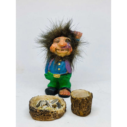 Troll Aventurero + Comedero 10 Cm Figura De Resina Nacional