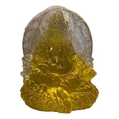 Dzambhala De La Prosperidad Buda En Resina Cristal 12cm