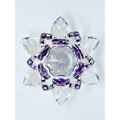 Flor De Loto En Cristal Importado 8cm De Largo.