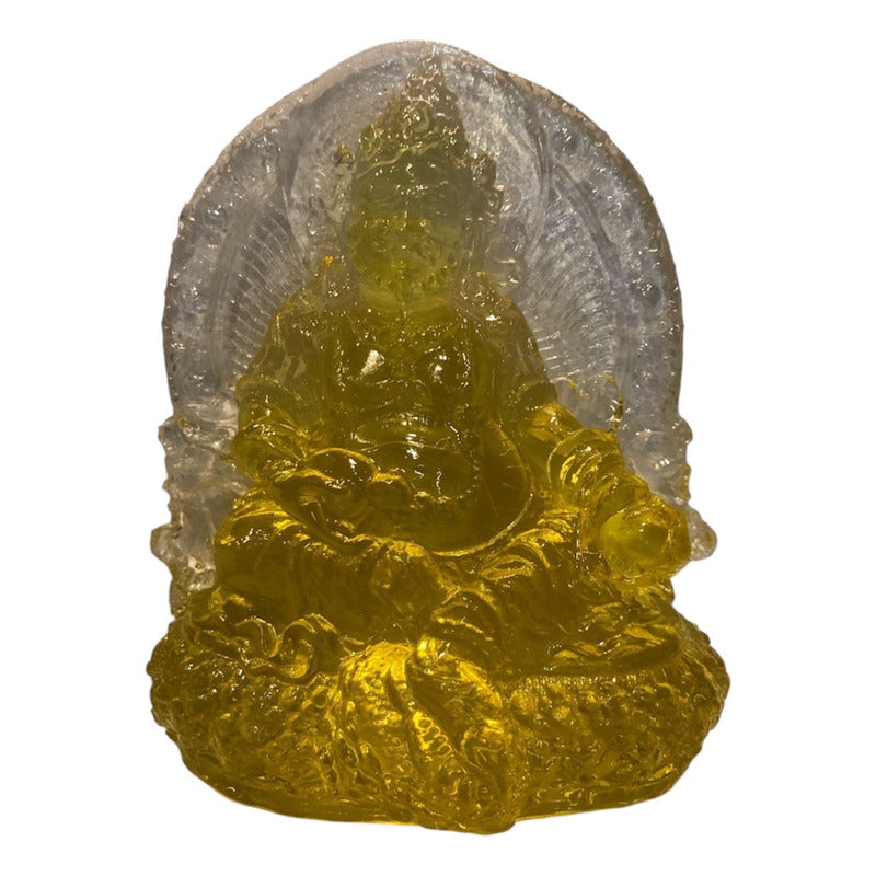 Dzambhala De La Prosperidad Buda En Resina Cristal 12cm