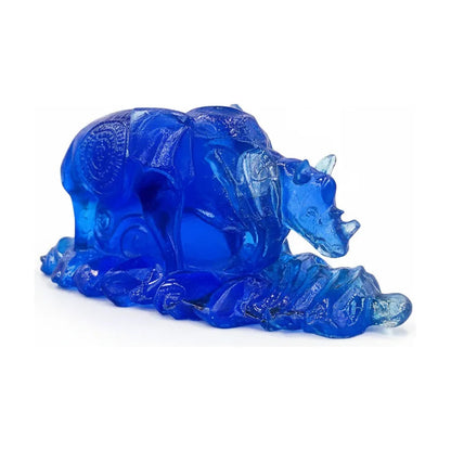 Elefante Y Rinoceronte Azul Figura De Resina 4.5 Cm De Alto Azul by HEREJE