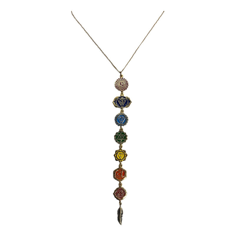 7 Chakras Dije De Chapa De Oro + Cadena Hecho En Mexico