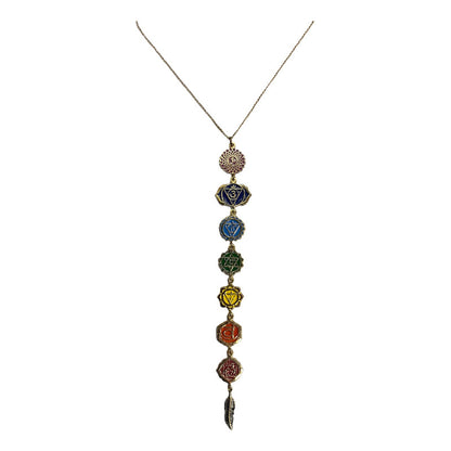 7 Chakras Dije De Chapa De Oro + Cadena Hecho En Mexico