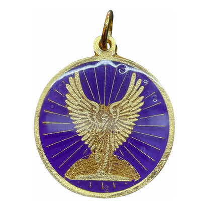 Metatron Dije Troquelado, Encapsulado Baño Dorado 3 Cm Diame
