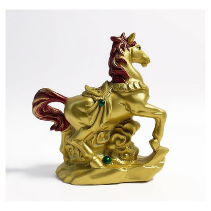 Caballo Del Año Chino 12.5x11x4cm Dorado