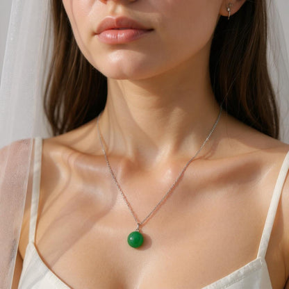 Cuarzo En Esfera Dije Con Cadena