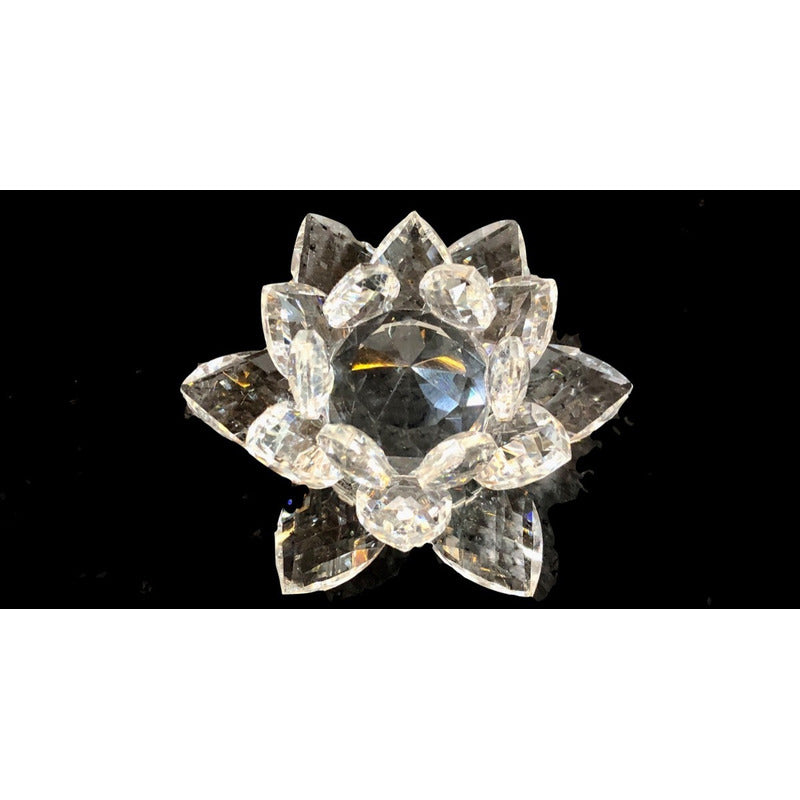 Flor De Loto En Cristal Importado 8cm De Largo.