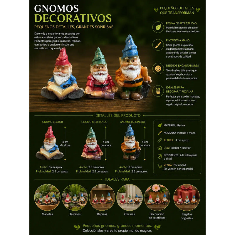 Gnomos En Miniatura De 4 Cm Altura Meditacion by HEREJE