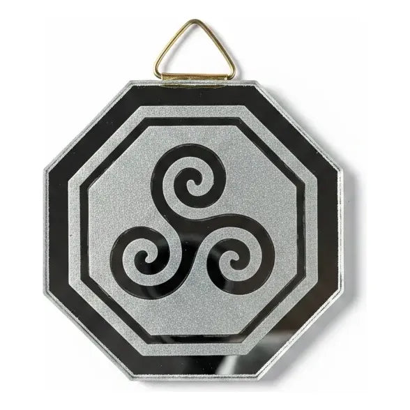 Espejo Octagonal, Grabado Con Símbolos Esotéricos De 5 Cm Trisquel by HEREJE