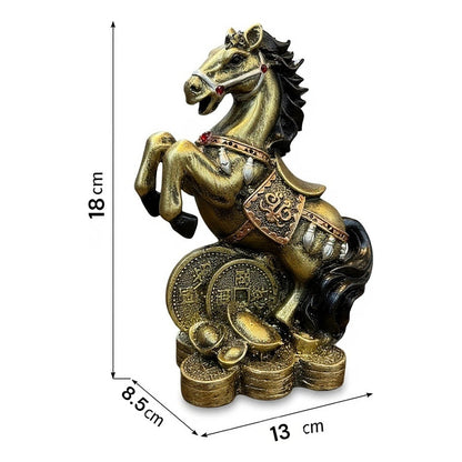 Caballo Año Chino Estatua De Resina 18x13x8.5 Cm