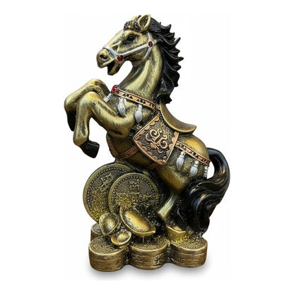 Caballo Año Chino Estatua De Resina 18x13x8.5 Cm