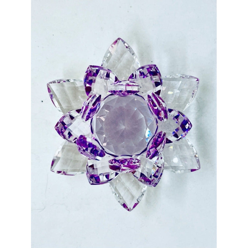 Flor De Loto En Cristal Importado 8cm De Largo.