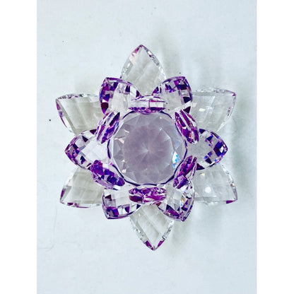 Flor De Loto En Cristal Importado 8cm De Largo.