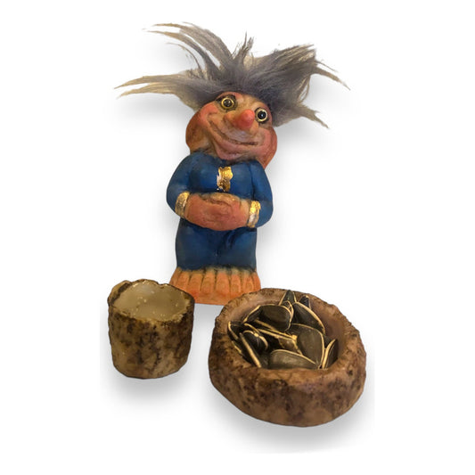 Troll Deseos Mujer + Comedero 9 Cm Figura De Resina Nacional