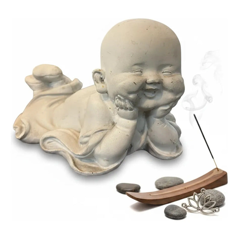 Esculturas De Buda Acostado 10 Cm De Altura Blanco by HEREJE