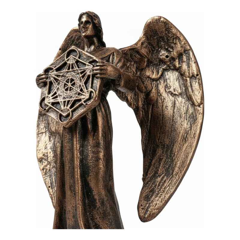 Figura Arcángel Metatrón Con Cubo En Resina 11 Cm Cobre