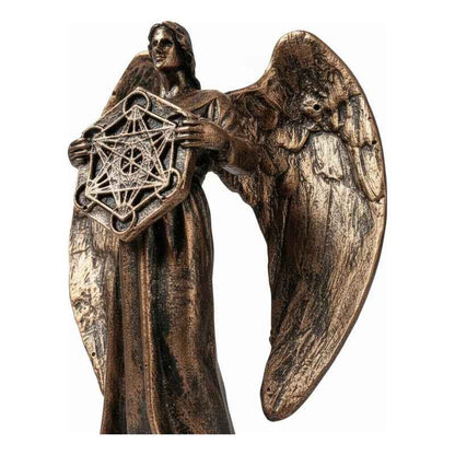 Figura Arcángel Metatrón Con Cubo En Resina 11 Cm Cobre