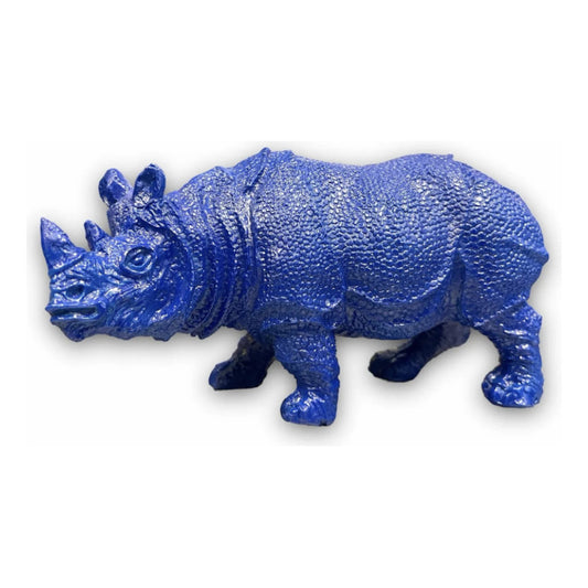 Figura Elefante Y Rinoceronte Azul Feng Shui 8.6cm Y 7.5cm Rinoceronte Solo