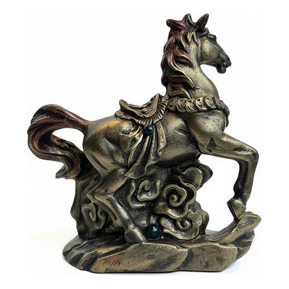 Caballo Del Año Chino 12.5x11x4cm Dorado