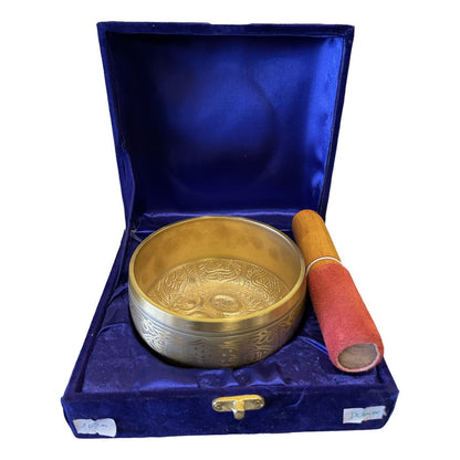 Cuenco Tibetano Lety Juego 5 Caja Dorado 7 Metales.