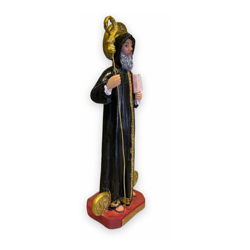 San Benito Escultura De Resina Pintado A Mano 21x8.5x5cm.