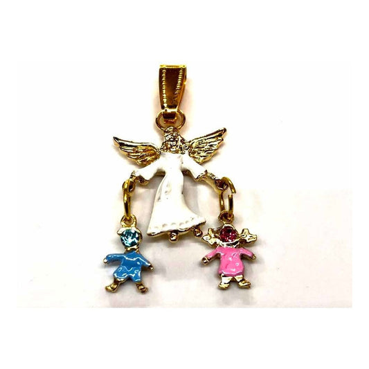 colgante Angel De La Guarda Colgante Baño En Oro Con Cristal 3cm