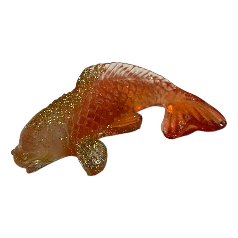 Carpa, Ajowana, Pez De Abundancia Escultura Resina Cristal