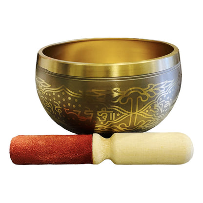 Cuenco Tibetano 7 Metales Juego De 5 Piezas En Color Dorado