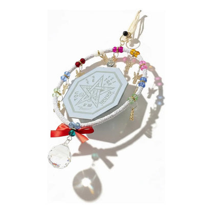 Adorno De Pared Con Espejo Tetragramaton, Angeles Y Esfera Esfera Tetragrámaton