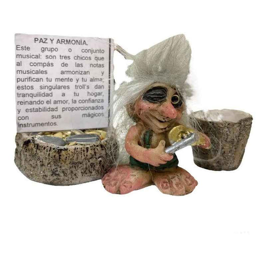 Troll Mini + Comedero + Semillas + Tarjeta Varios Modelos Paz Y Armonia Guitarra 5cm