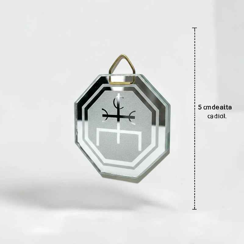Espejo Octagonal, Grabado Con Símbolos Esotéricos De 5 Cm El Mago