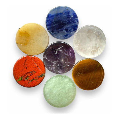 7 Chakras De Cuarzo Grabado En Oro Laminado