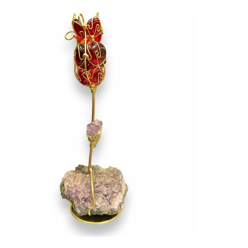 Flor Roja De Cuarzo