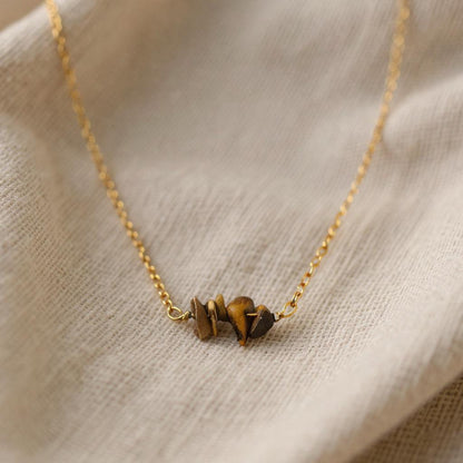 Collar Aquíje Pedra Cuarzo Dorado 45 Cm