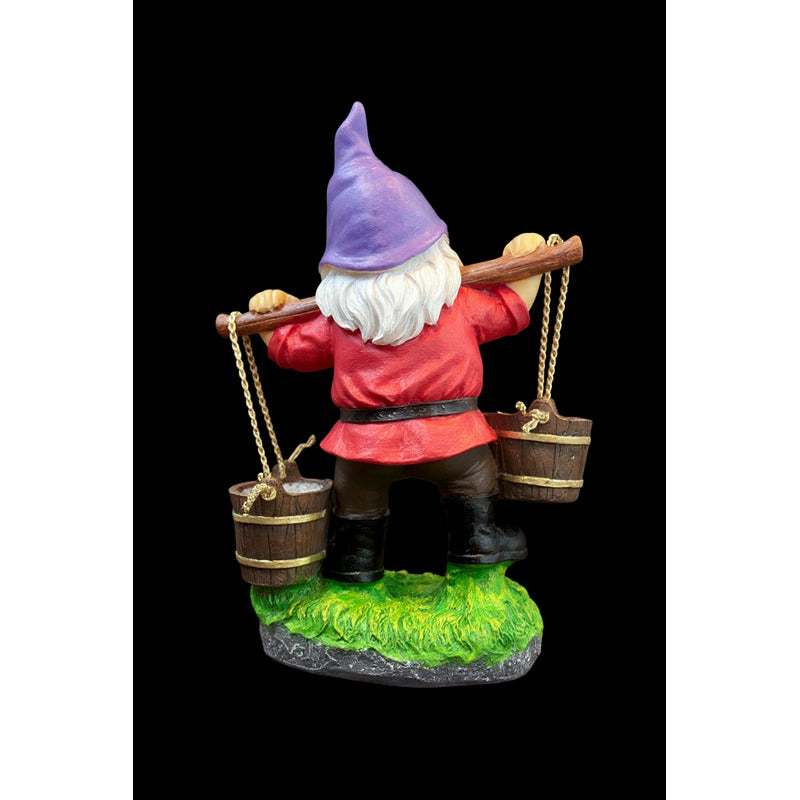 Gnomo Cubetas Figura De Resina De 20 Cm De Altura